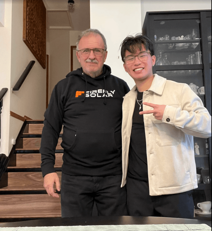 Customer and Firefly Solar installer